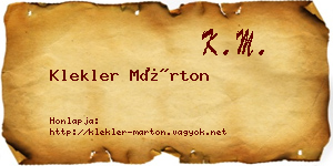 Klekler Márton névjegykártya